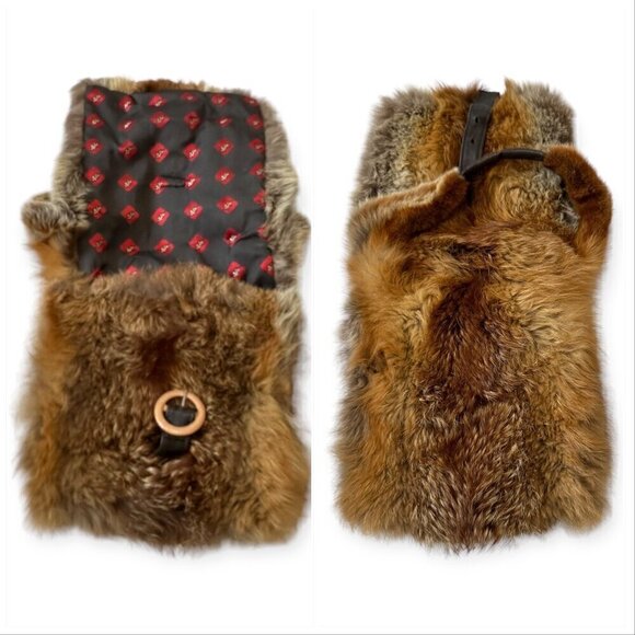 Vintage Fur bag with buckle closure, Brown multi - Picture 6 of 15